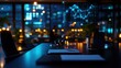 © Ghiska - Modern office at night, data overlay