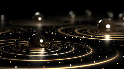 Wall Mural - captivating sphere displaying a spiral pattern in space with accretion disks swirling elegantly arou
