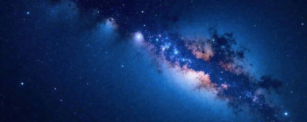 Cosmic Background of Milky Way Galaxy with Sparkling Stars in Dark Blue Sky, stellar clusters, stars, astronomy
