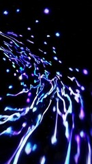 Wall Mural - Vibrant neon trails: dynamic movement of multicolored glowing abstract light patterns