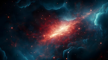 Wall Mural - ethereal nebula illuminated by distant stars creating a stunning cosmic scene filled with colorful g