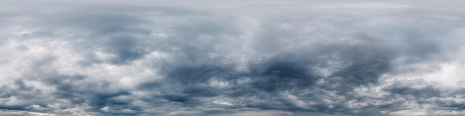 Wall Mural - dramatic sunset sky 360 panorama. vibrant sky with bright glowing red pink cumulus clouds. hdr 360 s