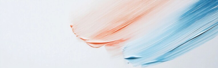 Aufkleber - Soft interplay of colors in a minimalist composition showcasing delicate brush strokes on a white canvas