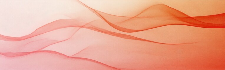 Poster - Gradient of minimalist pencil strokes creating gentle wave patterns in soft hues at sunrise or sunset