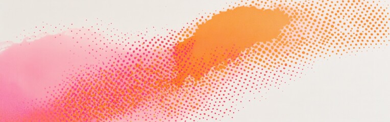 Poster - Bright pastel orange blending with soft pink creates a calming visual experience in modern art canvas