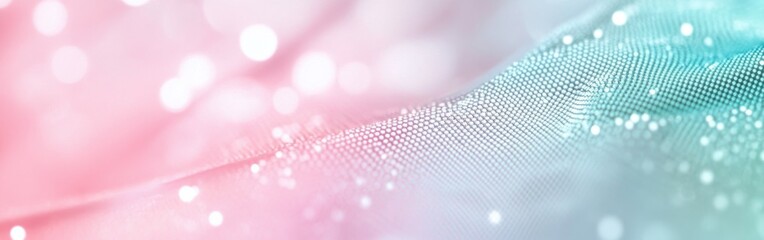 Poster - Soft pastel dotted patterns create a soothing abstract design in shades of pink and teal
