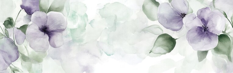 Aufkleber - Delicate watercolor background featuring soft shades and floral elements ideal for creative projects