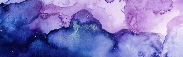 Poster - Cosmic-themed watercolor blend showcasing swirling deep purples and blues with shimmering highlights
