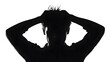 © Lasaad - Silhouette of a person with hands on head, expressing distress or frustration.