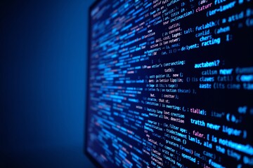 Poster - Close-up of programming code on a digital screen.