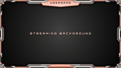 Wall Mural - Abstract Modern Streaming Background in Black, Silver and Salmon Theme for Gaming and Live Stream Overlays