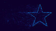 © ec0de - Blue Glowing Star Made of Particles. Particles Dissolving Dust and Sand Window Flow Effect. Magic Star Frame Effect. Vector Illustration.