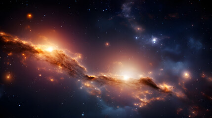 Wall Mural - vibrant and colorful galaxy displaying cosmic patterns and celestial wonders viewed from afar in the