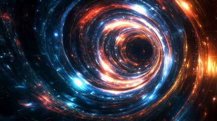 Wall Mural - colorful swirling galaxy with bright stars in motion, interstellar space concept