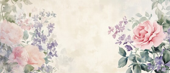  vintage flowers in soft pastel tones