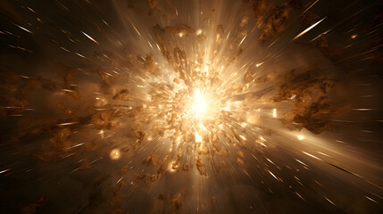 Wall Mural - brilliant burst of light emanating from a cosmic explosion in the depths of space captured as a vibr
