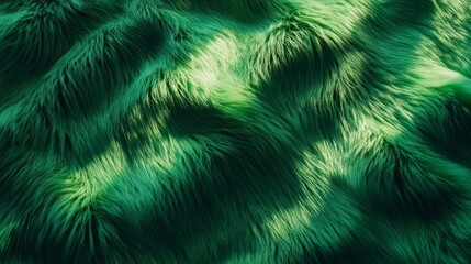 Poster - Soft green textured fur close-up with light and shadow. Nature abstract background