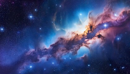 Wall Mural - stellar background and nebula in outer space