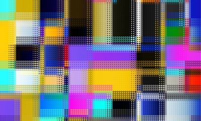 Fototapete - Pixilated abstract Energy background. Halftone effect. Vector image. Small particles with overlay moire effect