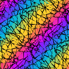 Aufkleber - Bright abstract mosaic seamless pattern. Vector background. Endless texture. Ceramic tile fragments.