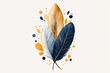 © Thammarong - A flat abstract illustration of a bird feather with intricate patterns, symbolizing elegance and grace