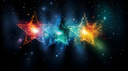 Wall Mural - a glorious star shining brightly in the night sky surrounded by a sea of stars and cosmic beauty.