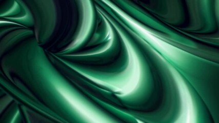 Poster - Abstract dark green swirling pattern with glossy texture, geometry art concept