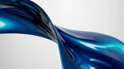 Aufkleber - Blue abstract twisted shape on white background, digital art concept