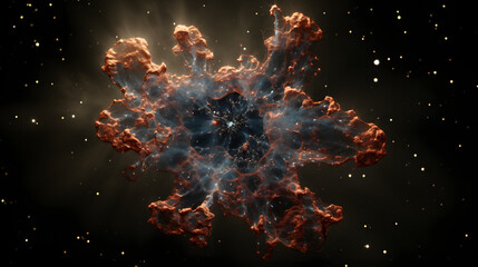 Wall Mural - brilliant distant supernova exploding in the dark vastness of space with radiant colors and cosmic e