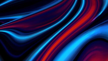 Poster - Abstract flowing lines in red and blue hues, modern digital art. Futuristic design concept