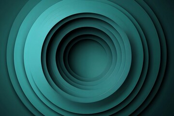Aufkleber - Circular layers create a modern abstract design featuring shades of teal and deep blue in a visual composition