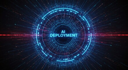 ai deployment: abstract digital interface with the text 