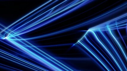 Leinwandbilder - Abstract glowing blue light trails on a dark background. Futuristic energy concept