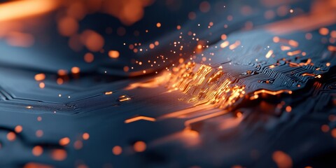 Fototapete - Quantum Visualization Dynamic AI-Powered Circuit Pathways Illuminating Next-Gen Tech Innovation with Explosive Data Streaming and Computational Intelligence