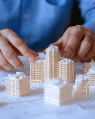 Poster - Urban Planning Precision Minimalist Architectural Model Showcasing Smart City Design and Real Estate Investment Strategy for Next-Generation Urban Development