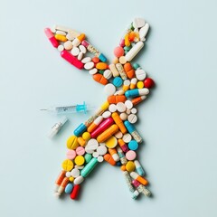 Poster - Minimalist Pharma Storytelling Creative Veterinary Medication Design Visualizing Precision Dosing through Playful Pharmaceutical Composition