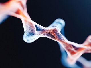 Leinwandbilder - Neural Network Abstraction Fluid Dynamic Visualization of AI Connectivity, Revealing Innovative Tech Insights in Translucent Organic Morphology