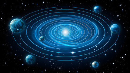 Wall Mural - a mesmerizing spiral in the heart of a galaxy depicting the motion of magnetic fields and energy flo