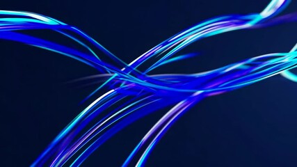 Aufkleber - Abstract blue light streaks on a dark background, digital energy concept