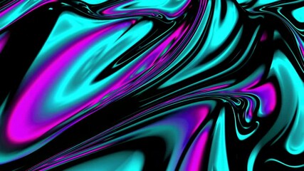 Poster - Abstract swirl of neon pink and blue on black background. Modern art concept