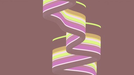 Leinwandbilder - Elegant seamless loop animation with a curving ribbon-like shape. Shimmers of light colors emphasize the dynamics. 3d rendering. 4K, Ultra HD resolution