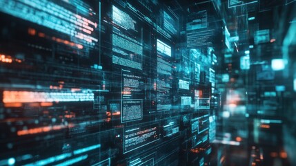 Futuristic user interface design displaying complex information and data streams