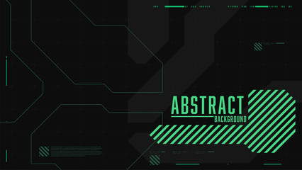Wall Mural - abstract green futuristic banner on black background cyberpunk style
