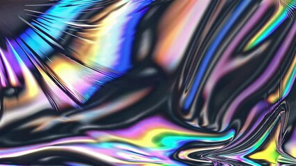 Poster - Colorful abstract liquid rainbow with swirling patterns, digital wave design
