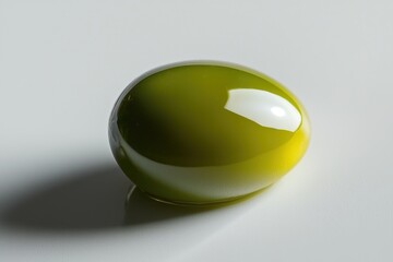 Aufkleber - Sphere Shape on Plain Background Highlighting Light and Shadow Smooth Olive Tones Calm Presentation
