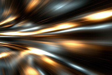 Poster - Abstract motion blur artwork with streaks of gold and silver, creating a dynamic and energetic visual.