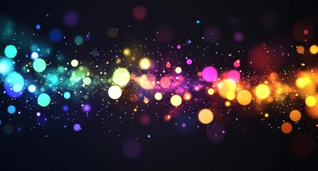 Wall Mural - abstract rainbow-colored, glowing lights background