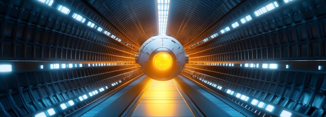 Wall Mural - a giant spaceship being assembled inside an advanced zero-gravity orbital dockyard