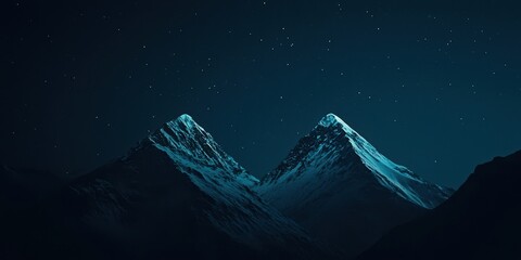 Wall Mural - The mountains are covered in snow and the sky is dark