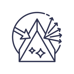 Wall Mural - triangle with arrows and sparkles symbolizes data transformation into insights.